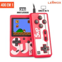 Mini Game Portátil 400 Jogos + Controle Retrô LEY-239 Lehmox - Vermelho